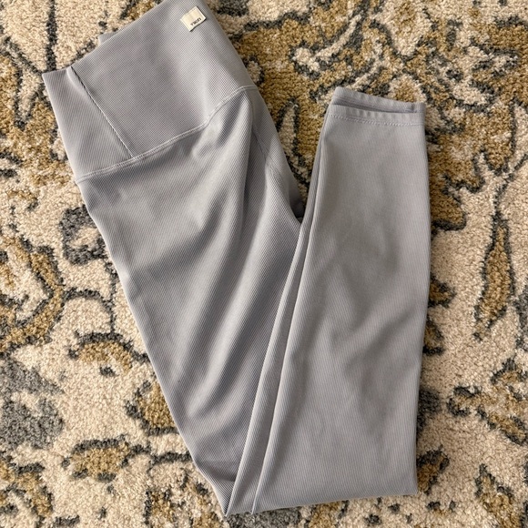 Vuori Lux Rib Studio Leggings High Rise Pale Gray Heather Small - Picture 1 of 6